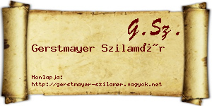 Gerstmayer Szilamér névjegykártya